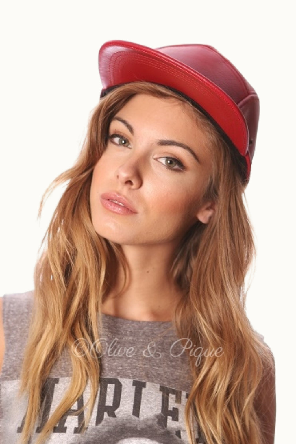 Genuine Leather 5-Panel Cap