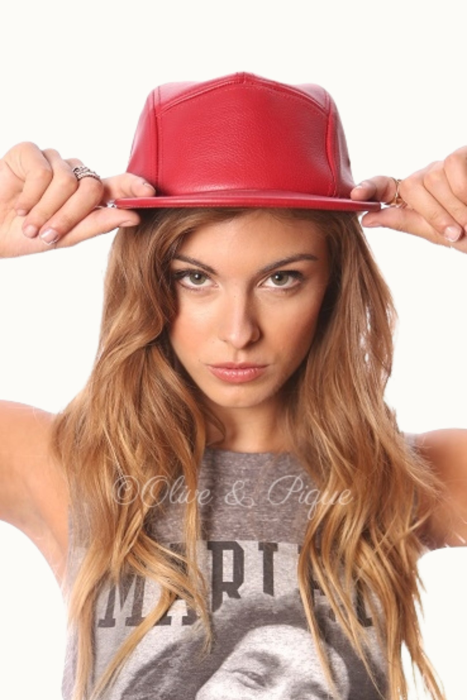 Genuine Leather 5-Panel Cap